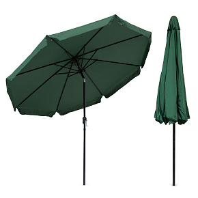 Large Garden Parasol 3 m Tilted with Crank, Green, MultiGarden