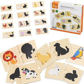 VIGA Sada Dřevěné Puzzle Skládačka Zvířátka Přizpůsob Stíny VIGA Sada Dřevěné Puzzle Skládačka Zvířátka Přizpůsob Stíny
