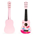 Wooden Guitar for Kids with Metal Strings and Pick – Pink ECOTOYS