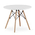 Modern Scandinavian coffee table, white round top, 60 cm
