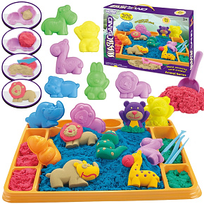 WOOPIE Kinetický písek 1,2 kg Sada XL ZOO Stolek s formičkami