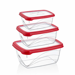 Herzberg 3dílná extra hluboká sada Bio Saver Box červená Herzberg 3dílná extra hluboká sada Bio Saver Box červená