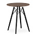 TODI coffee table, modern Scandinavian brown round top, 60 cm